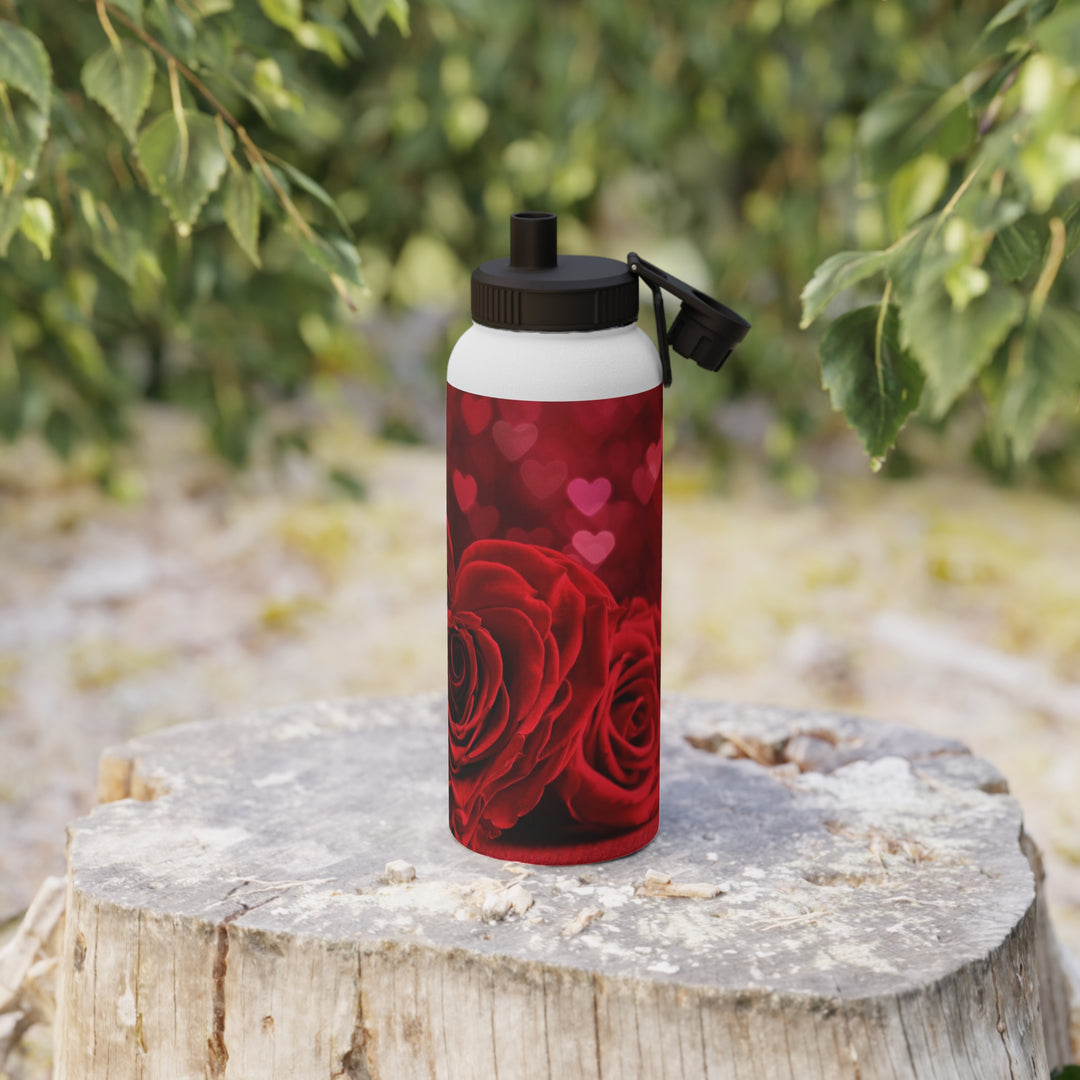 Roses Stainless Steel Water Bottle, Sports Lid