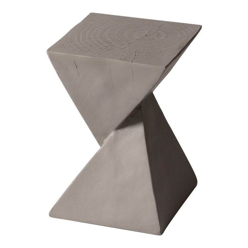 LeisureMod Glint Collection Fiberglass Outdoor Side Table in Grey