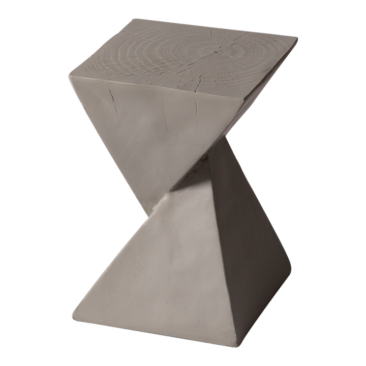 LeisureMod Glint Collection Fiberglass Outdoor Side Table in Grey