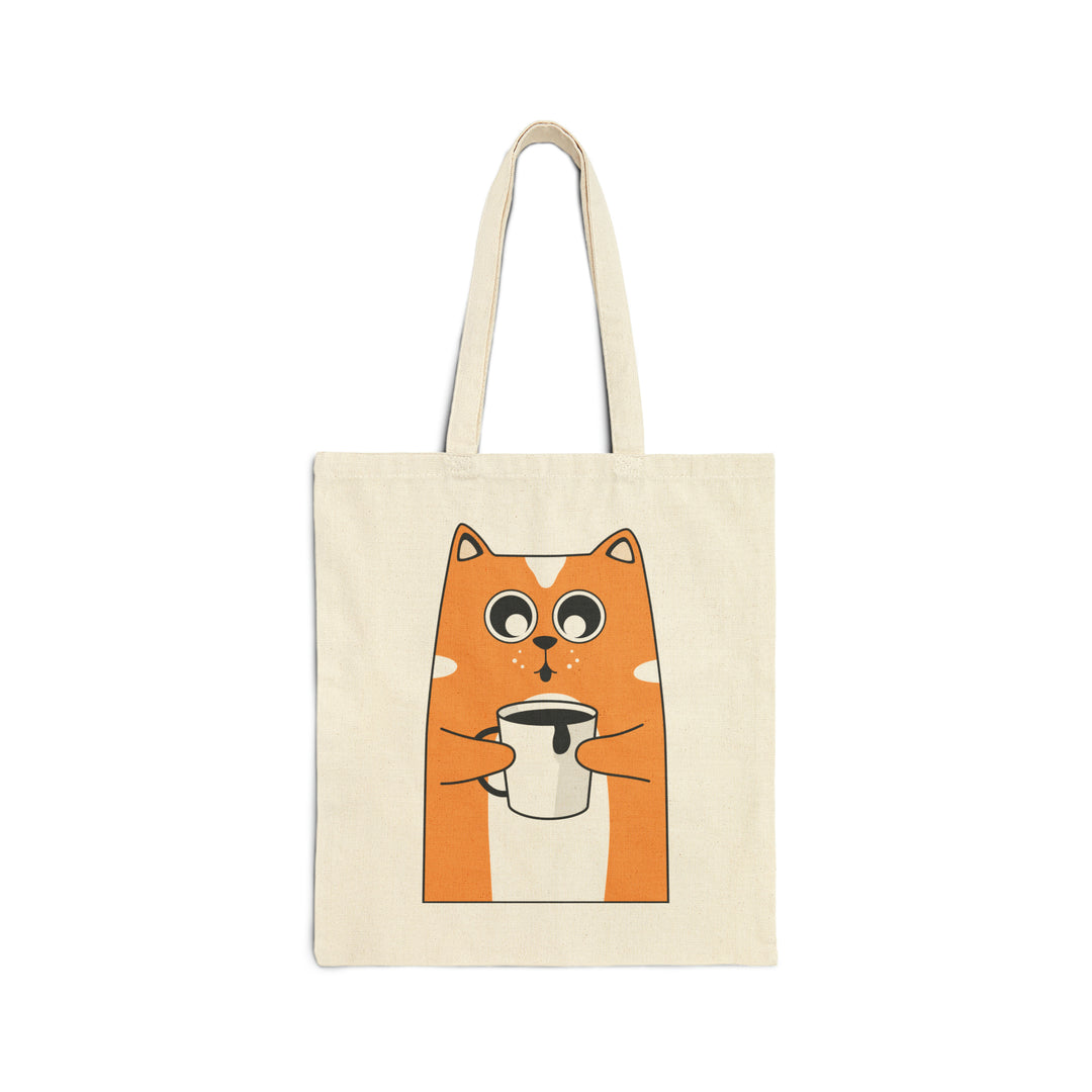 Coffee Kitty Cotton Canvas Tote Bag