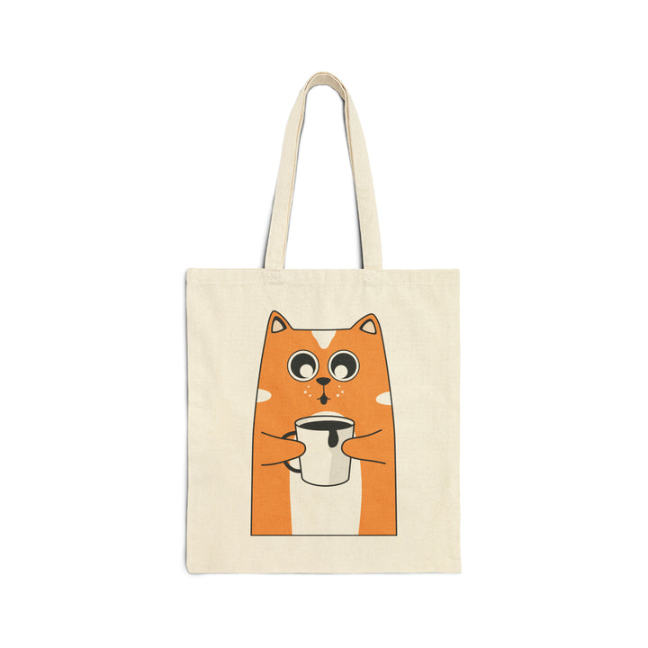 Coffee Kitty Cotton Canvas Tote Bag