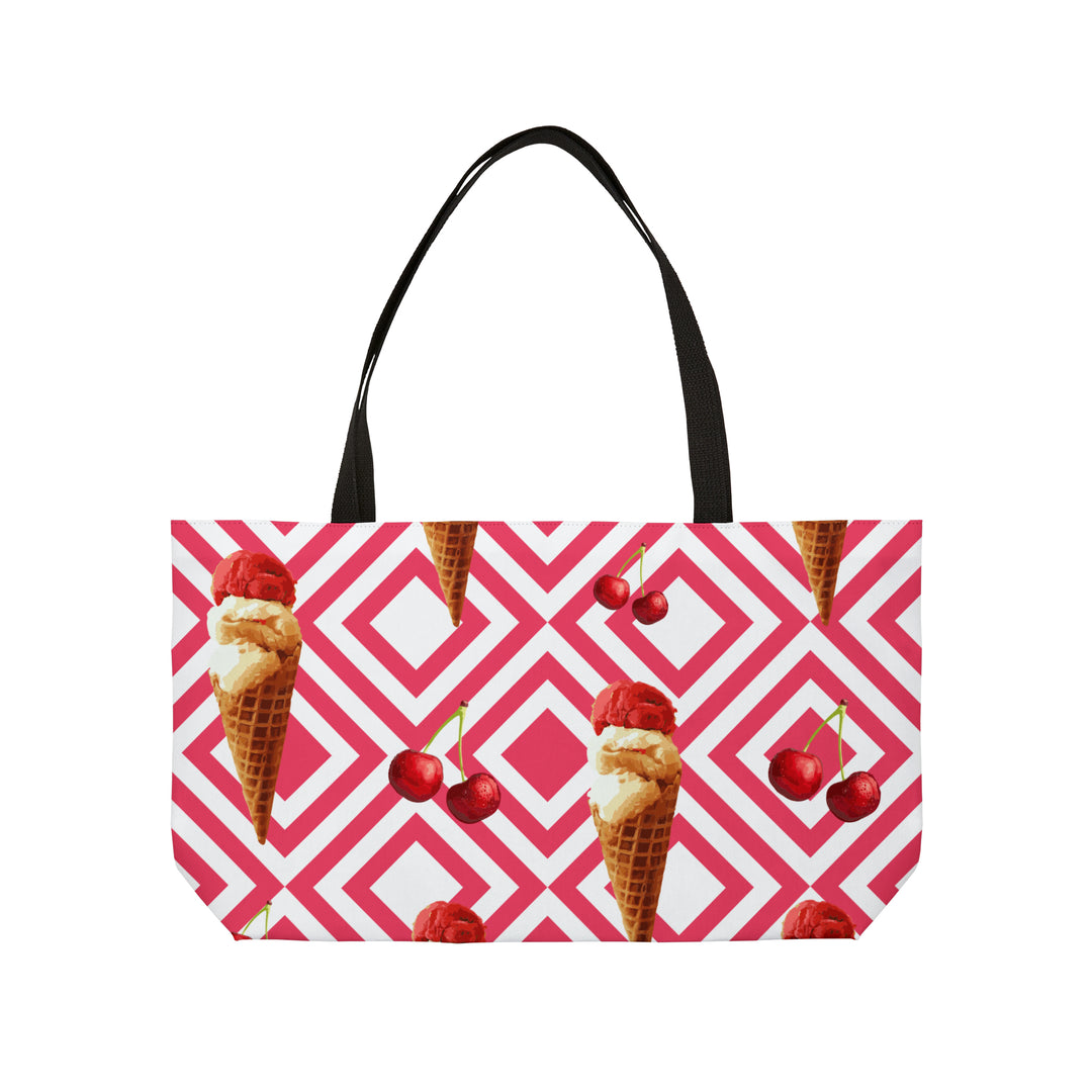 Cherry Ice Cream Weekender Tote Bag