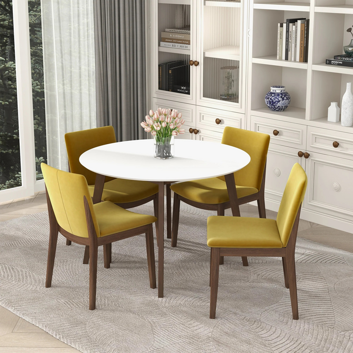 Alina Dining Table (White) with Chairs.