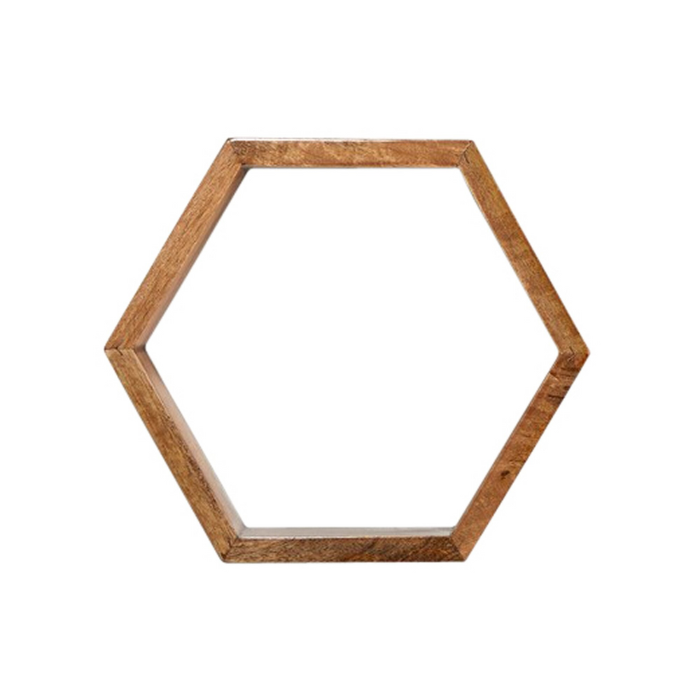 12” Wooden Hexagon Floating Honeycomb Shelve (Set of 5) One of Them.