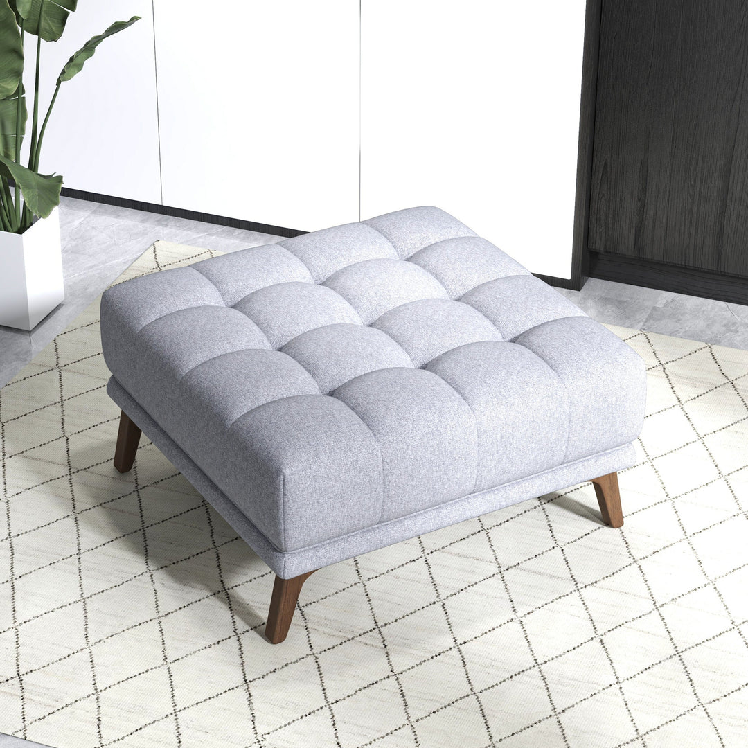 Addison Square Upholstered Ottoman Light Gray Photo