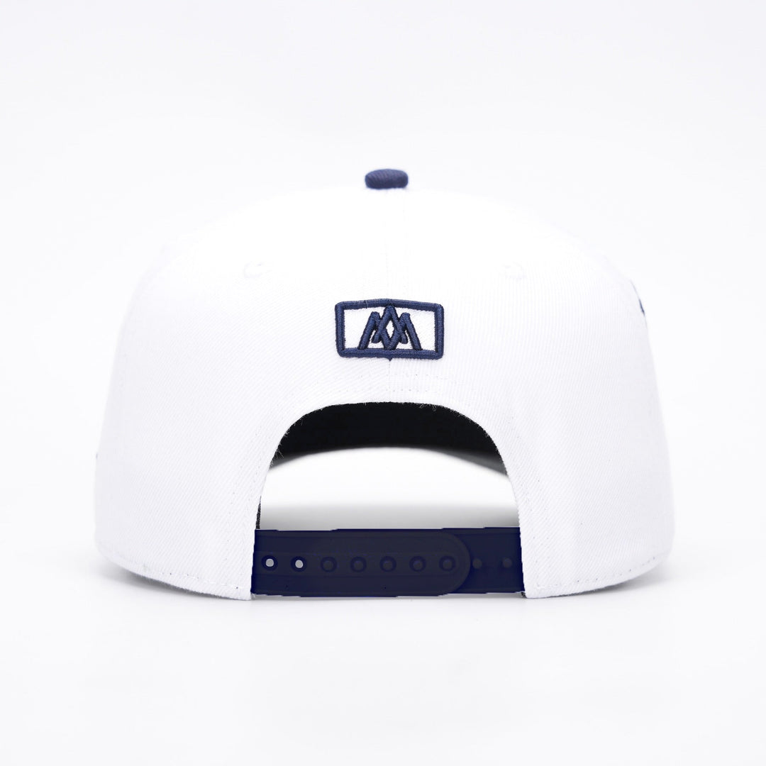 ‘7’ Premium Wool Blend SnapBack - White/Navy