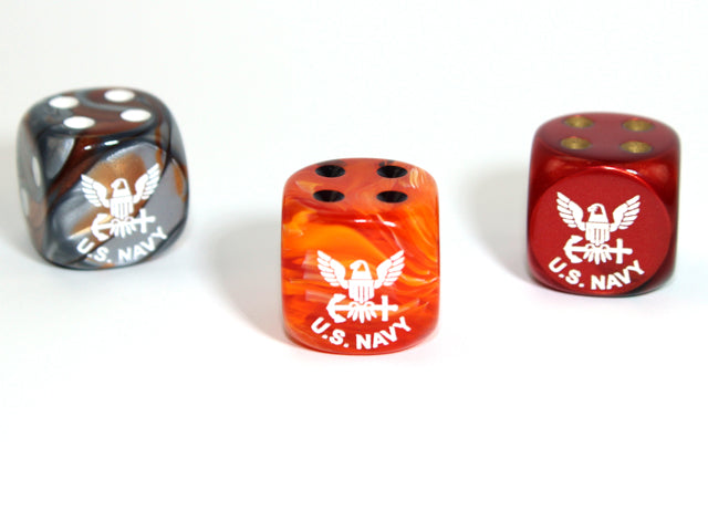 Navy d6 Pipped Dice 16mm | Navy Themed Dice of Random Color (sold per piece)