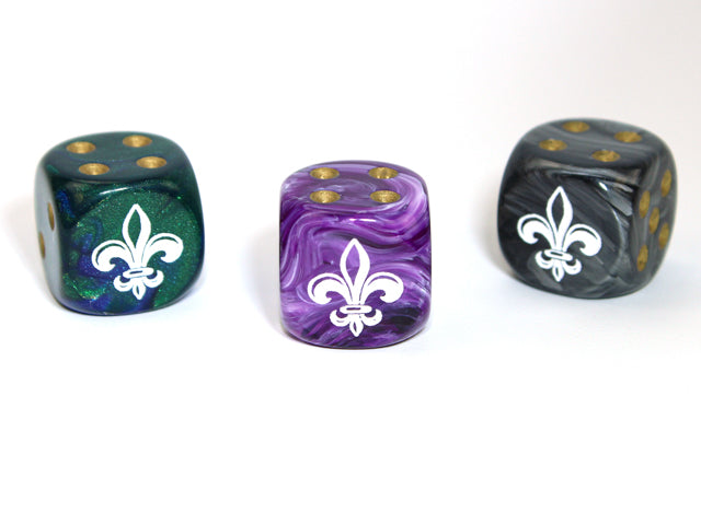 Fleur d6 (Dice colors are filled at random) Pipped Dice 16mm | Sold per piece