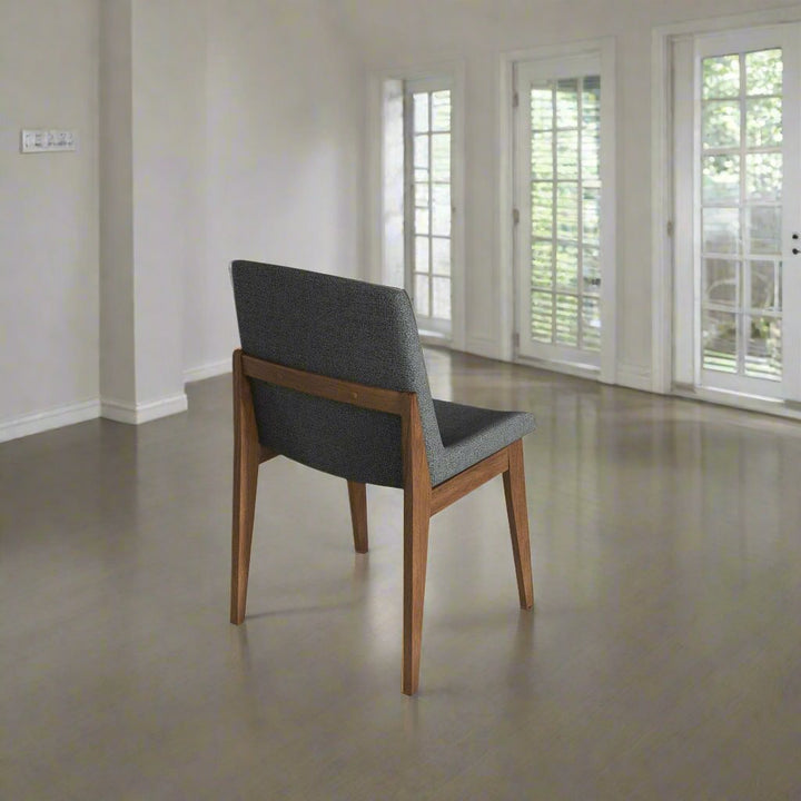 Crystal Dark Grey Fabric Dining Chair (Set Of 2) Back