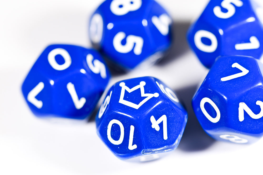 Opaque Blue/white Crown d12