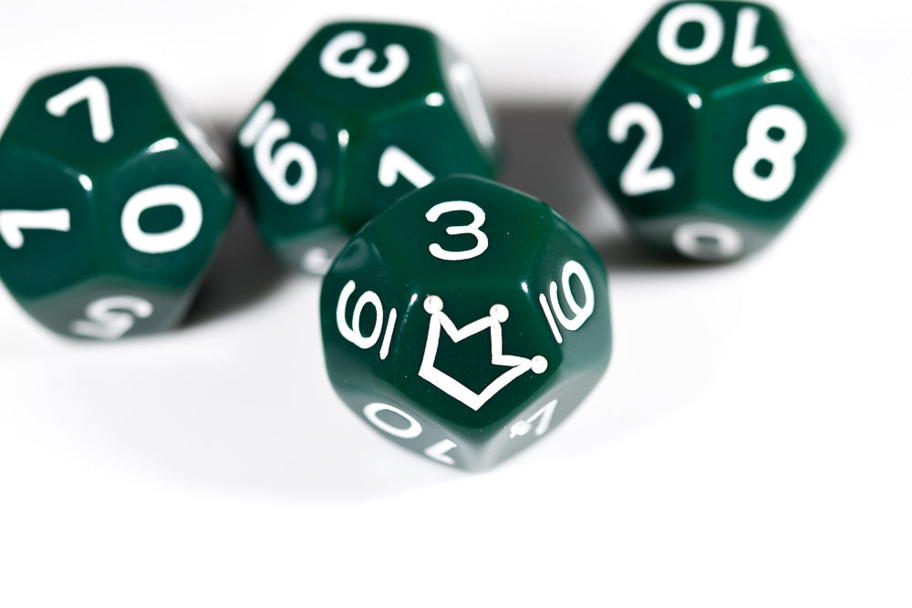 Opaque Green/white Crown d12