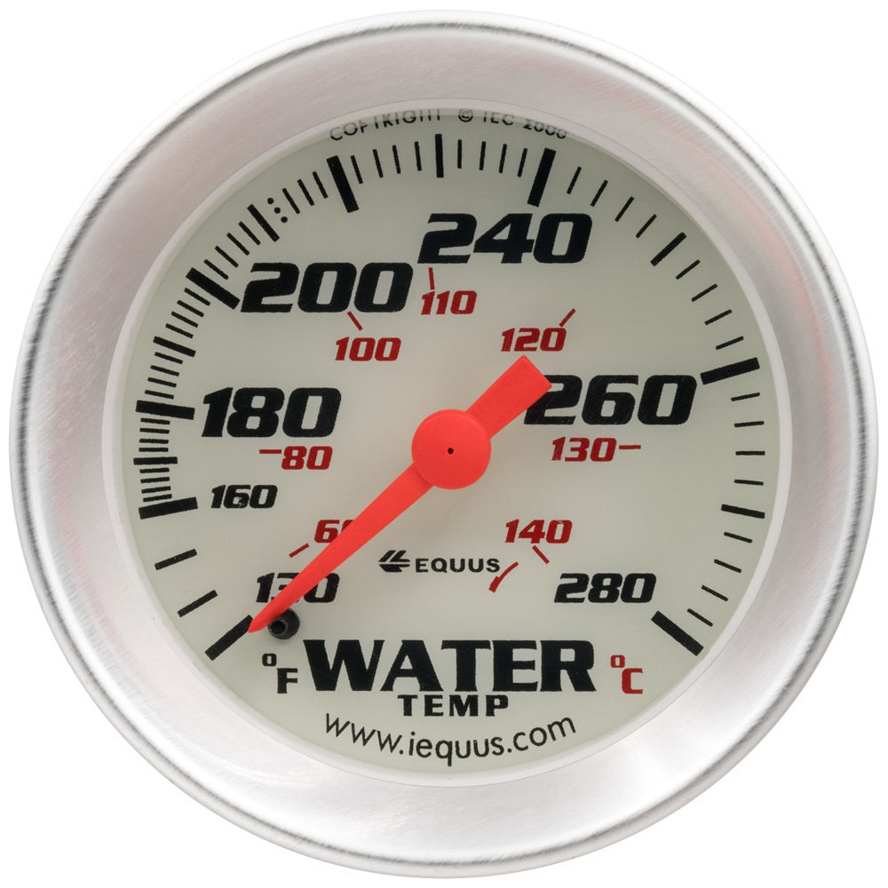 2.0 Dia Water Temp Gauge Silver 130-280