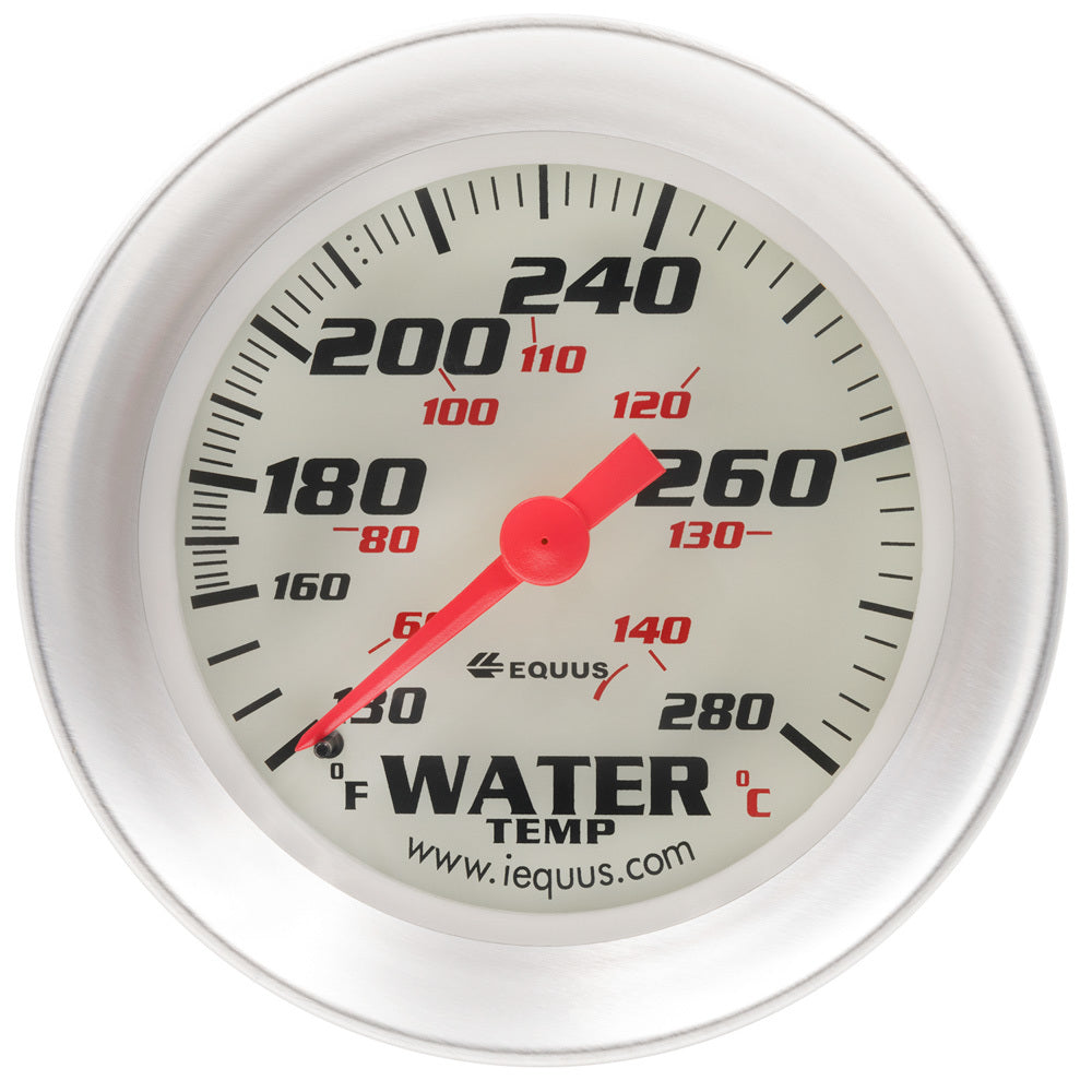 2-5/8 Dia Water Temp Gauge Silver 130-280