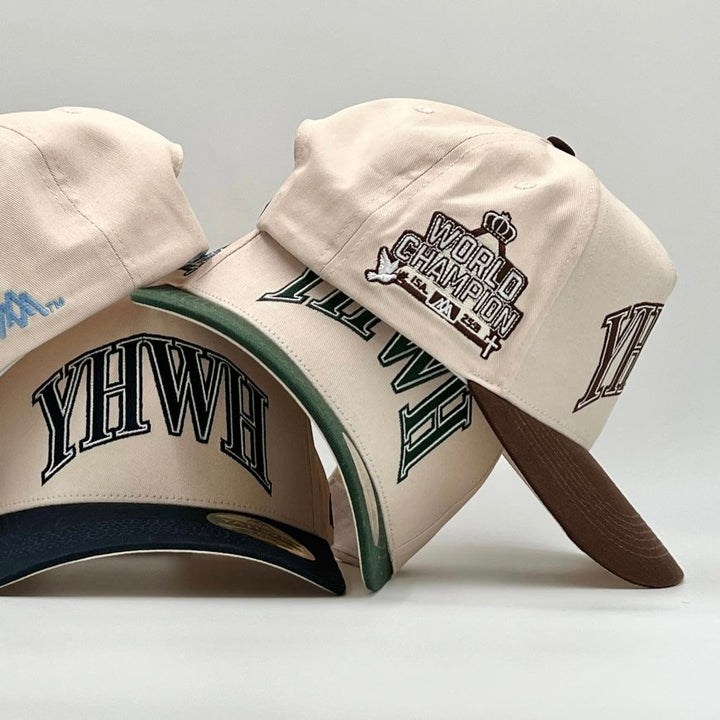 ‘YHWH’ Structured Snapback - Cream/Brown