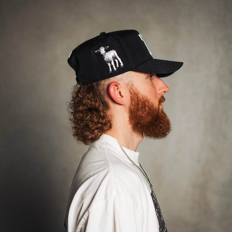 ‘7’ Premium Wool Blend Snapback - Black/White