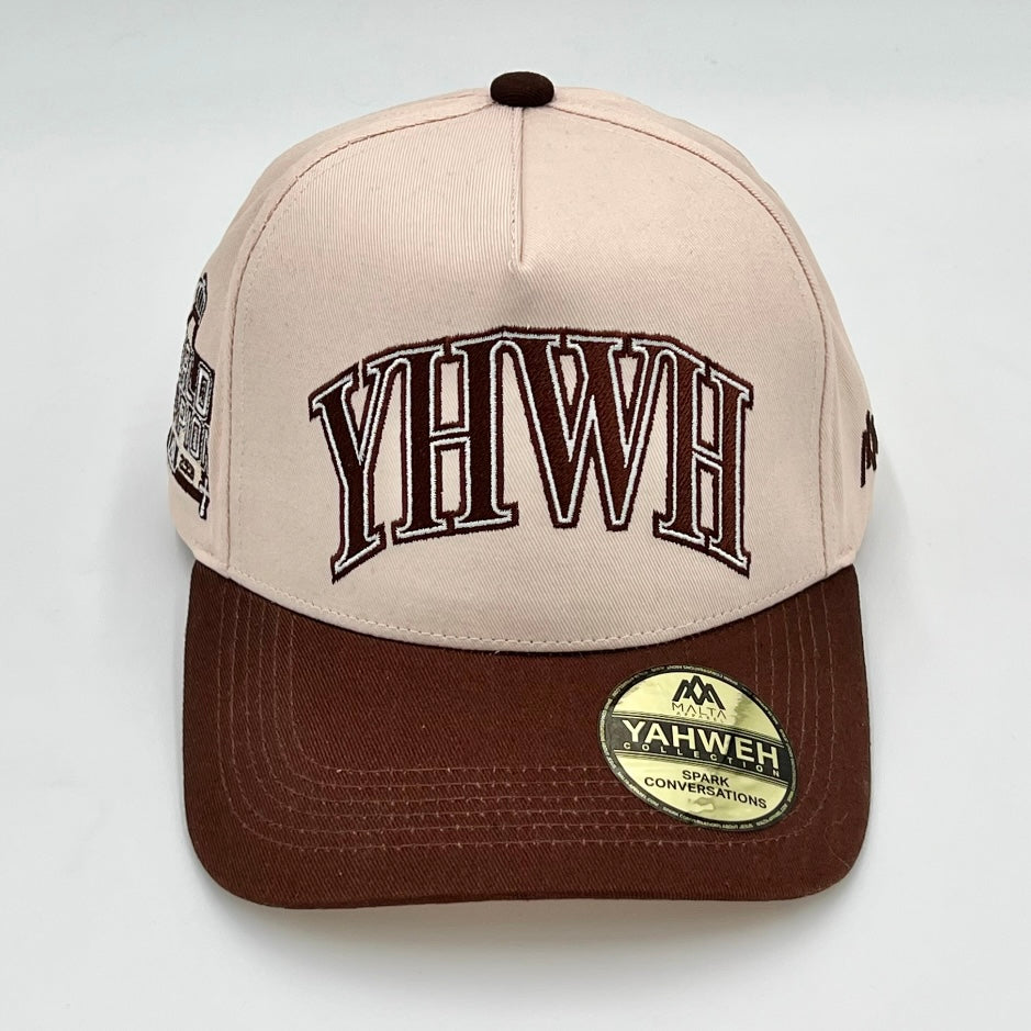 ‘YHWH’ Structured Snapback - Cream/Brown