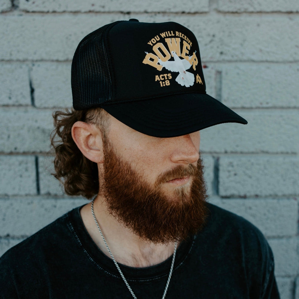 POWER Trucker Hat - Black/Butterscotch