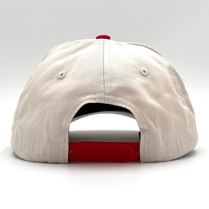 ‘JUST JESUS’ Premium Snapback - Cream/Red