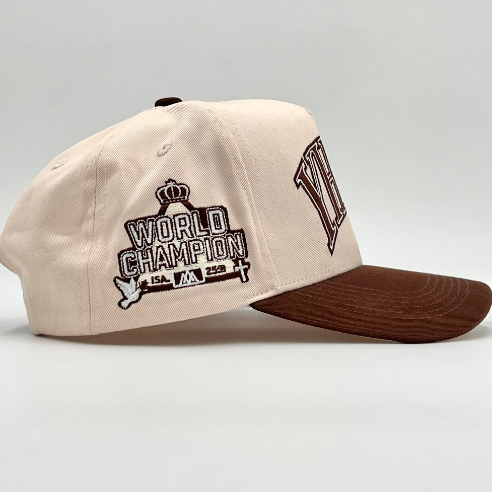 ‘YHWH’ Structured Snapback - Cream/Brown