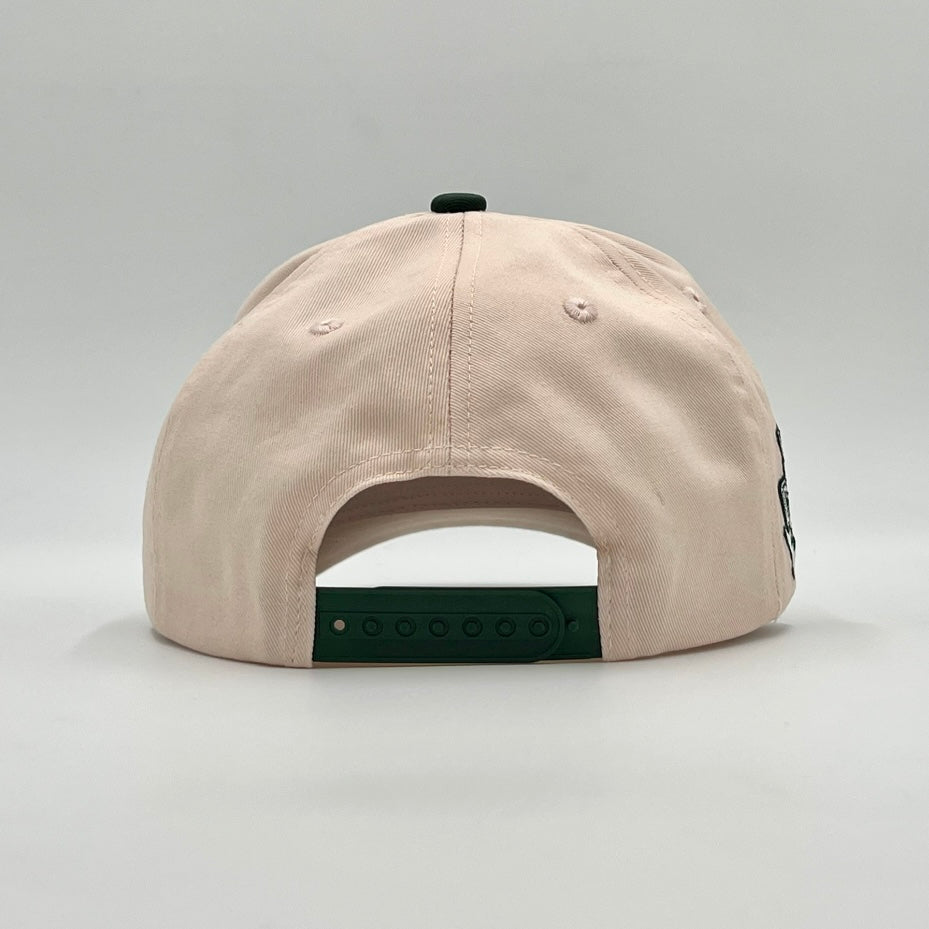 ‘YHWH’ Structured Snapback - Cream/Billiard Green