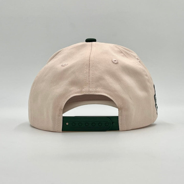 ‘YHWH’ Structured Snapback - Cream/Billiard Green