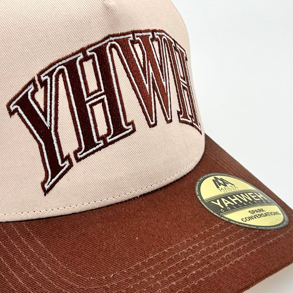 ‘YHWH’ Structured Snapback - Cream/Brown