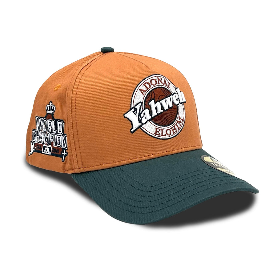 ‘Yahweh’ Premium Cotton Snapback Hat - Copper/Teal