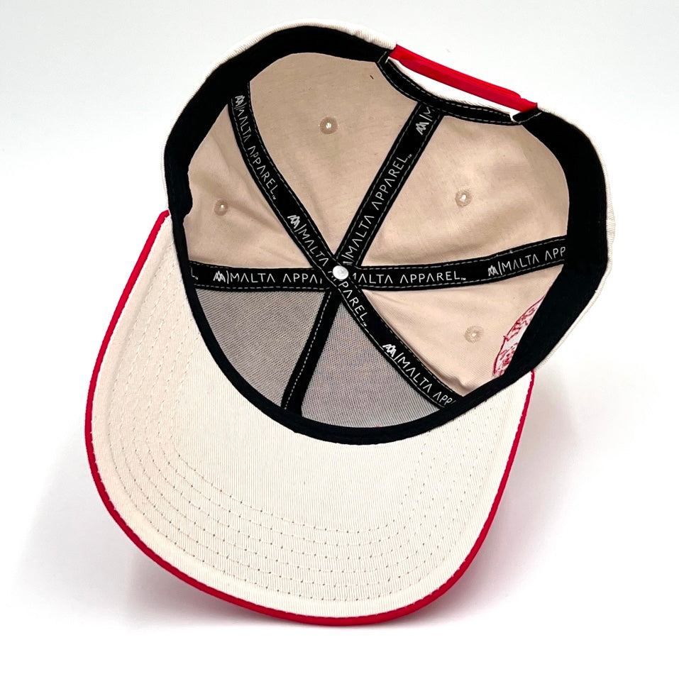 ‘JUST JESUS’ Premium Snapback - Cream/Red
