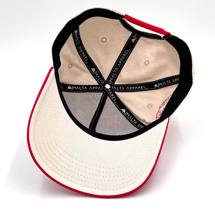 ‘JUST JESUS’ Premium Snapback - Cream/Red