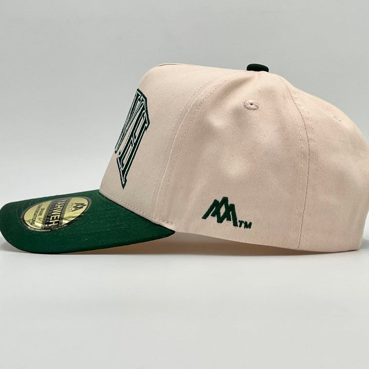 ‘YHWH’ Structured Snapback - Cream/Billiard Green