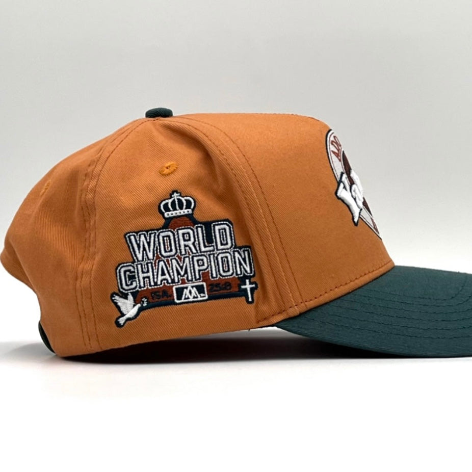 ‘Yahweh’ Premium Cotton Snapback Hat - Copper/Teal