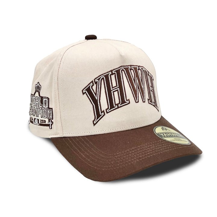‘YHWH’ Structured Snapback - Cream/Brown