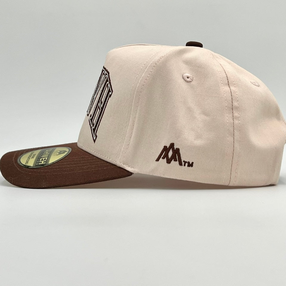 ‘YHWH’ Structured Snapback - Cream/Brown