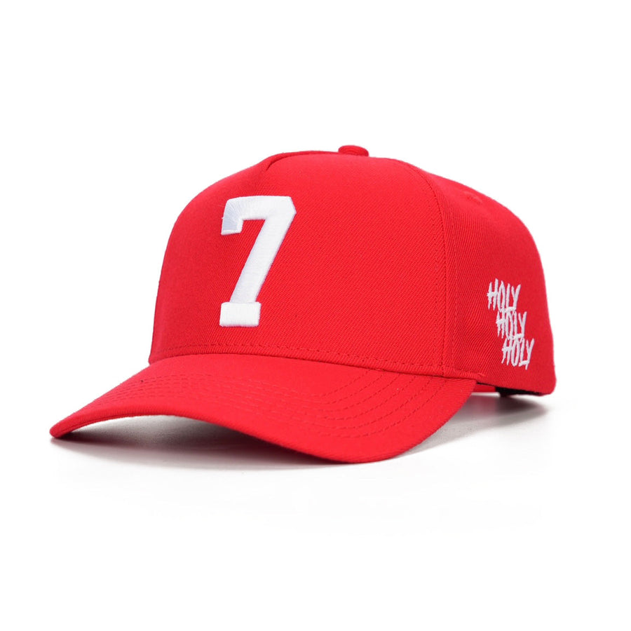 ‘7’ Premium Wool Blend Snapback - Red/White