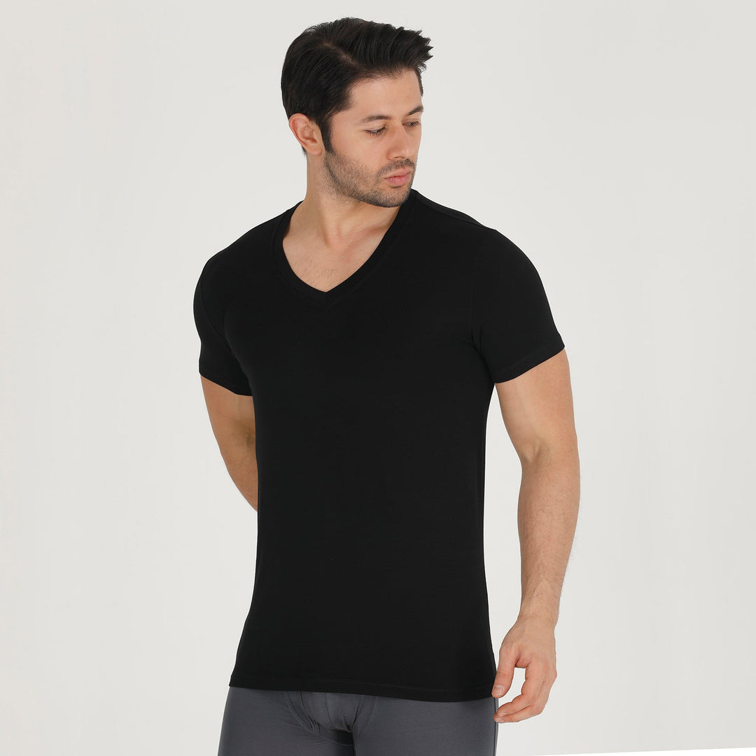 Men's Bamboo V-Neck Undershirt (3 Pack)