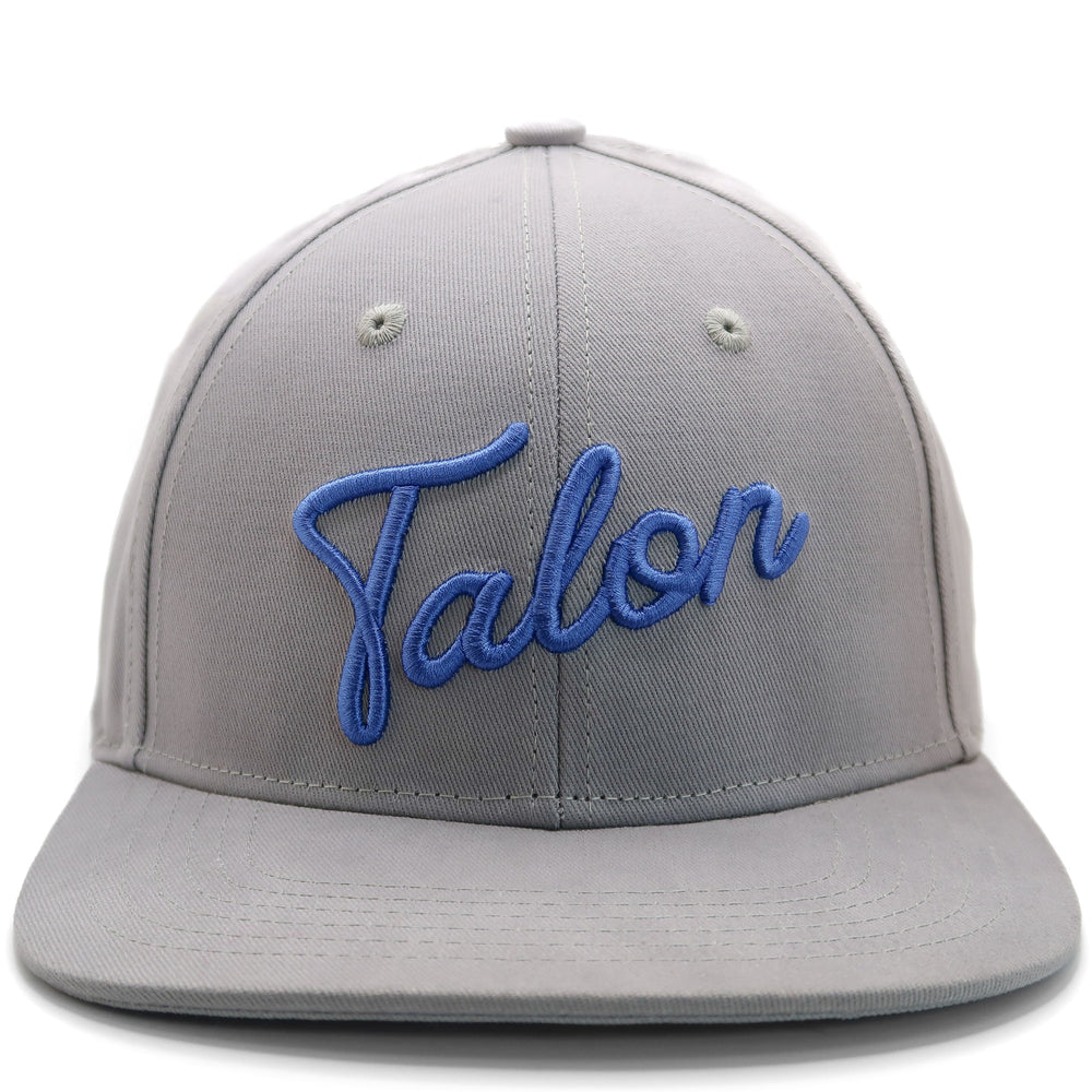 Flat Brim Hat Grey with Royal Script Photo.