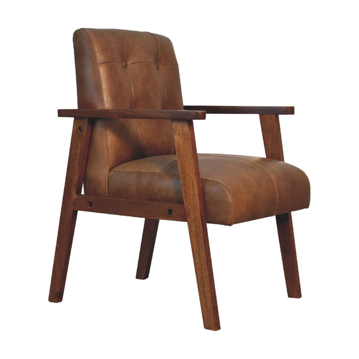 Brown Buffalo Leather Chair Photo 3