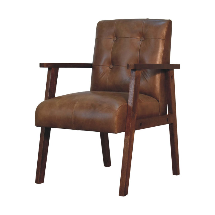 Brown Buffalo Leather Chair Photo 4