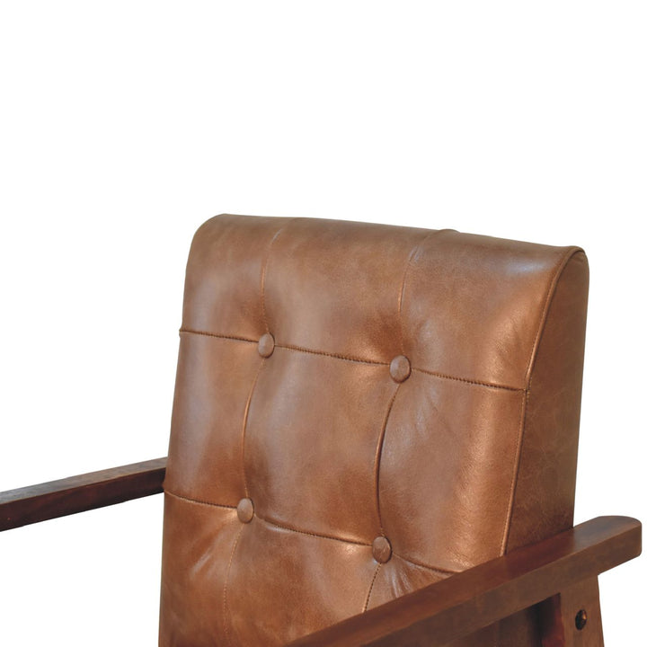 Brown Buffalo Leather Chair Photo 5