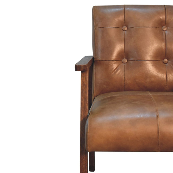 Brown Buffalo Leather Chair Photo 6