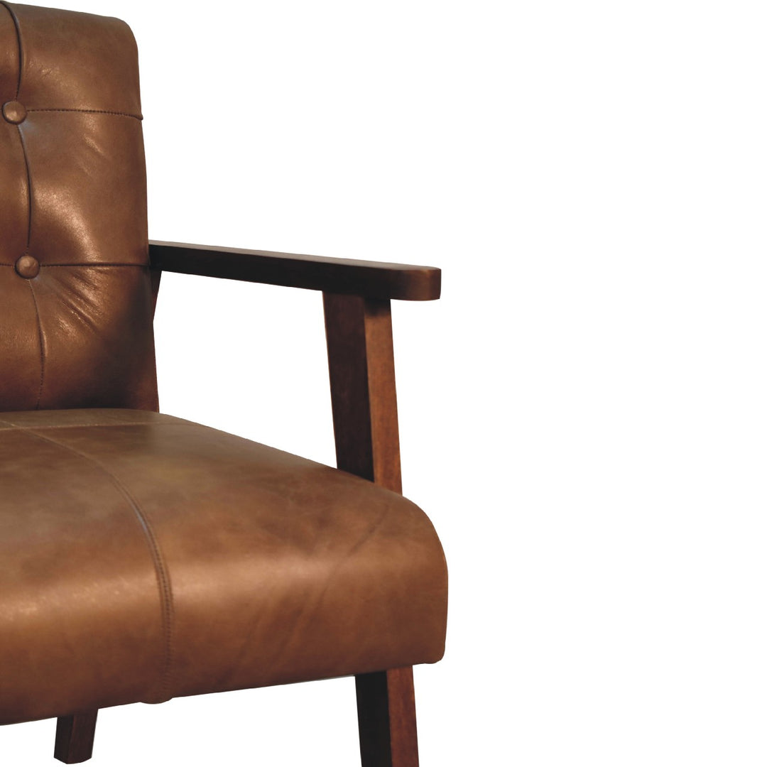 Brown Buffalo Leather Chair Photo 7