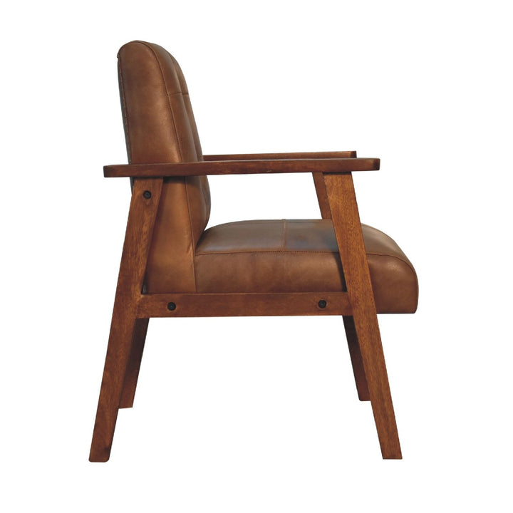 Brown Buffalo Leather Chair Photo 9