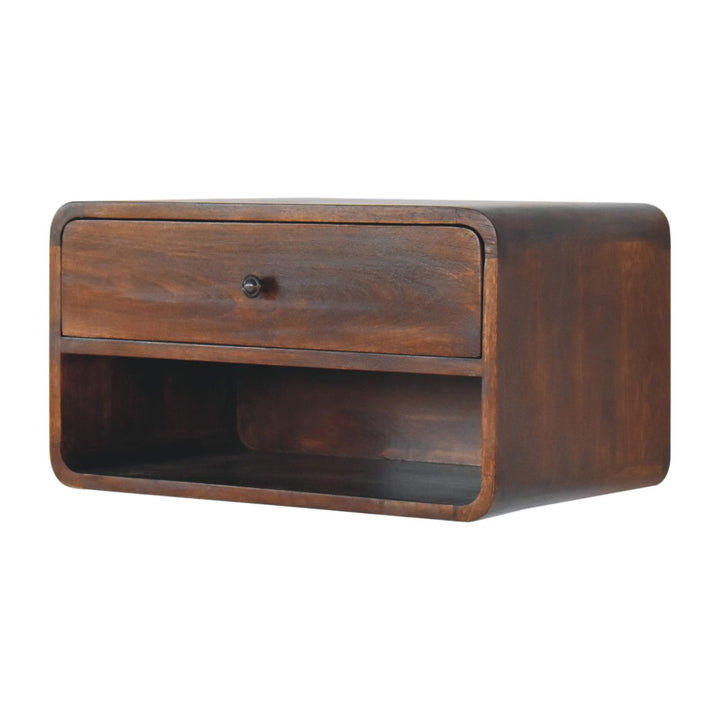 Large Chestnut Curve Floating Bedside Photo 3