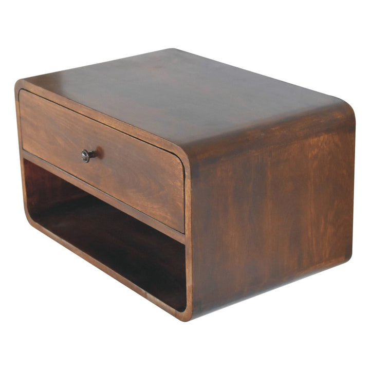 Large Chestnut Curve Floating Bedside Photo 5