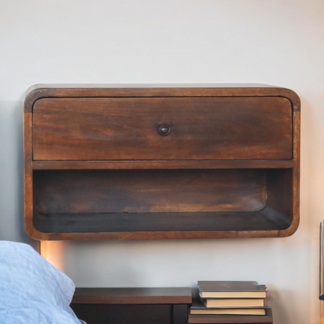 Large Chestnut Curve Floating Bedside Photo 10