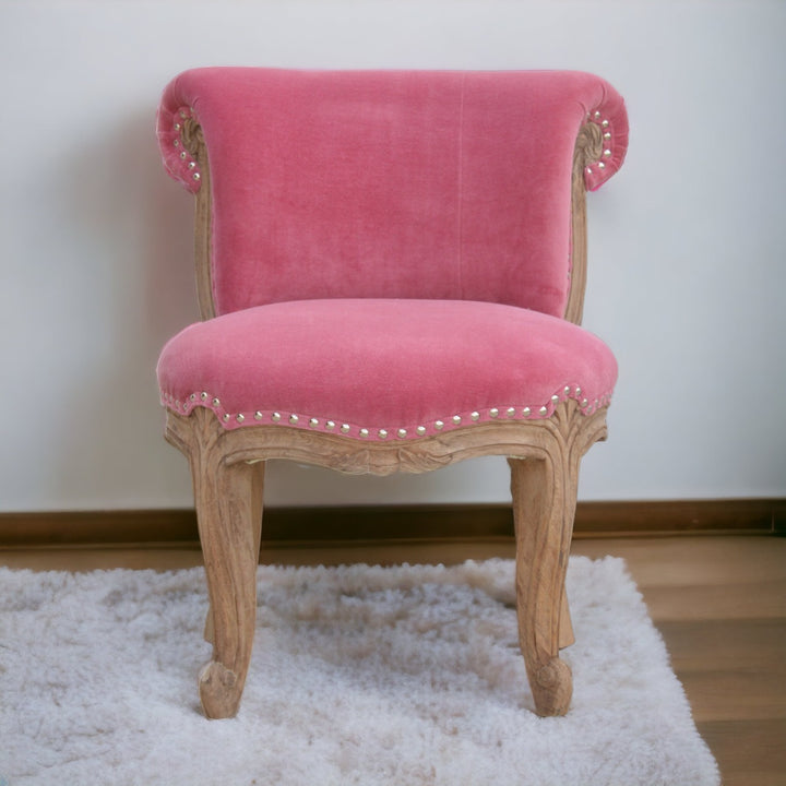 Pink Velvet Studded Chair Photo 11