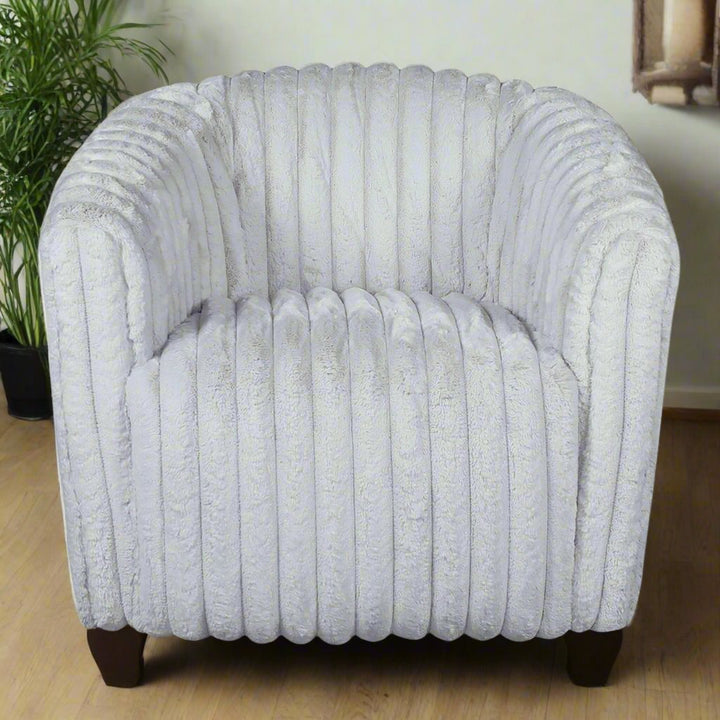 Mira Light Grey Velvet Swivel Chair Front View Photo