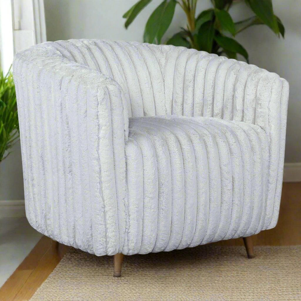 Mira Light Grey Velvet Swivel Chair Right Angle