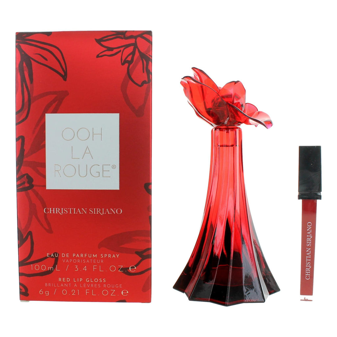 Ooh La Rouge by Christian Siriano, 3.4oz. EDP Spray for Women with Lip Gloss