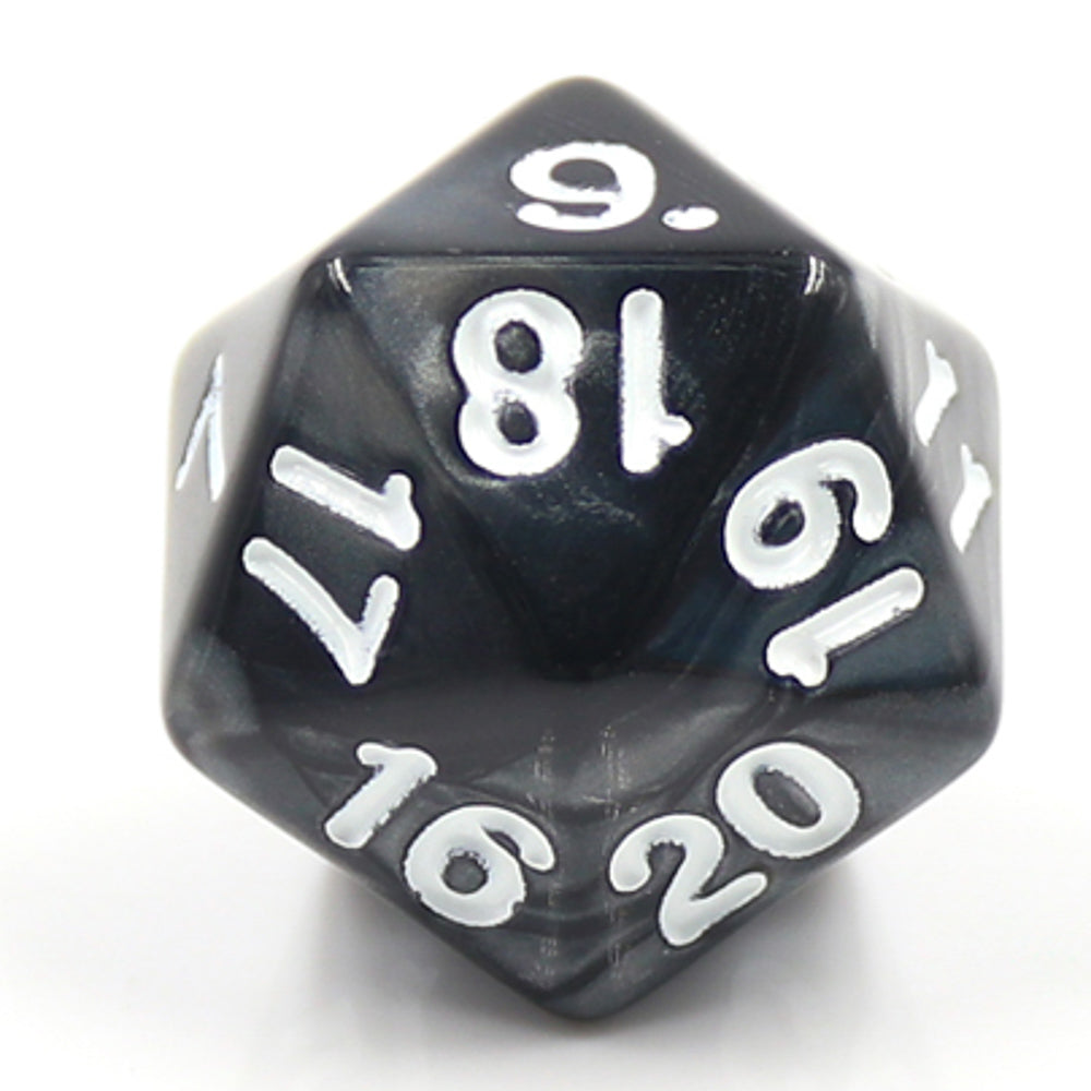 Pearl Black Countdown/Spindown d20 22mm